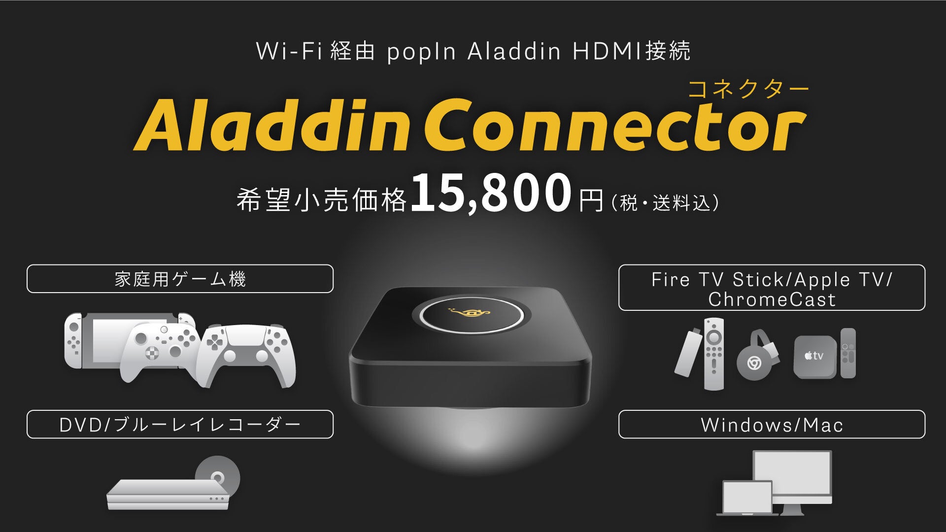 Aladdin Connector 2 HDMI接続 新しくなったワイヤレスHDMI接続機 － Aladdin Connector 2